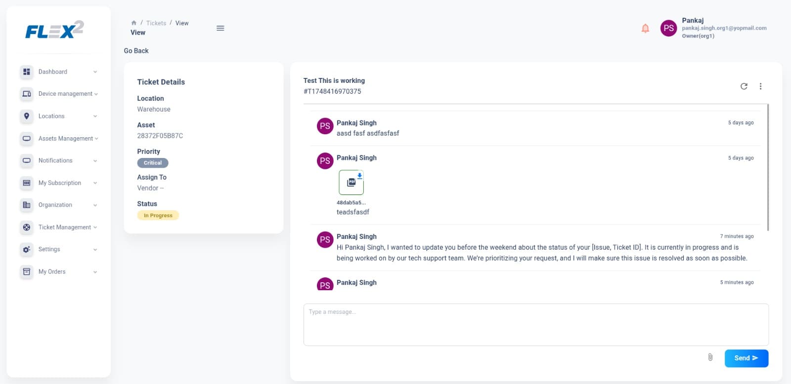 Ticket Management and Chat